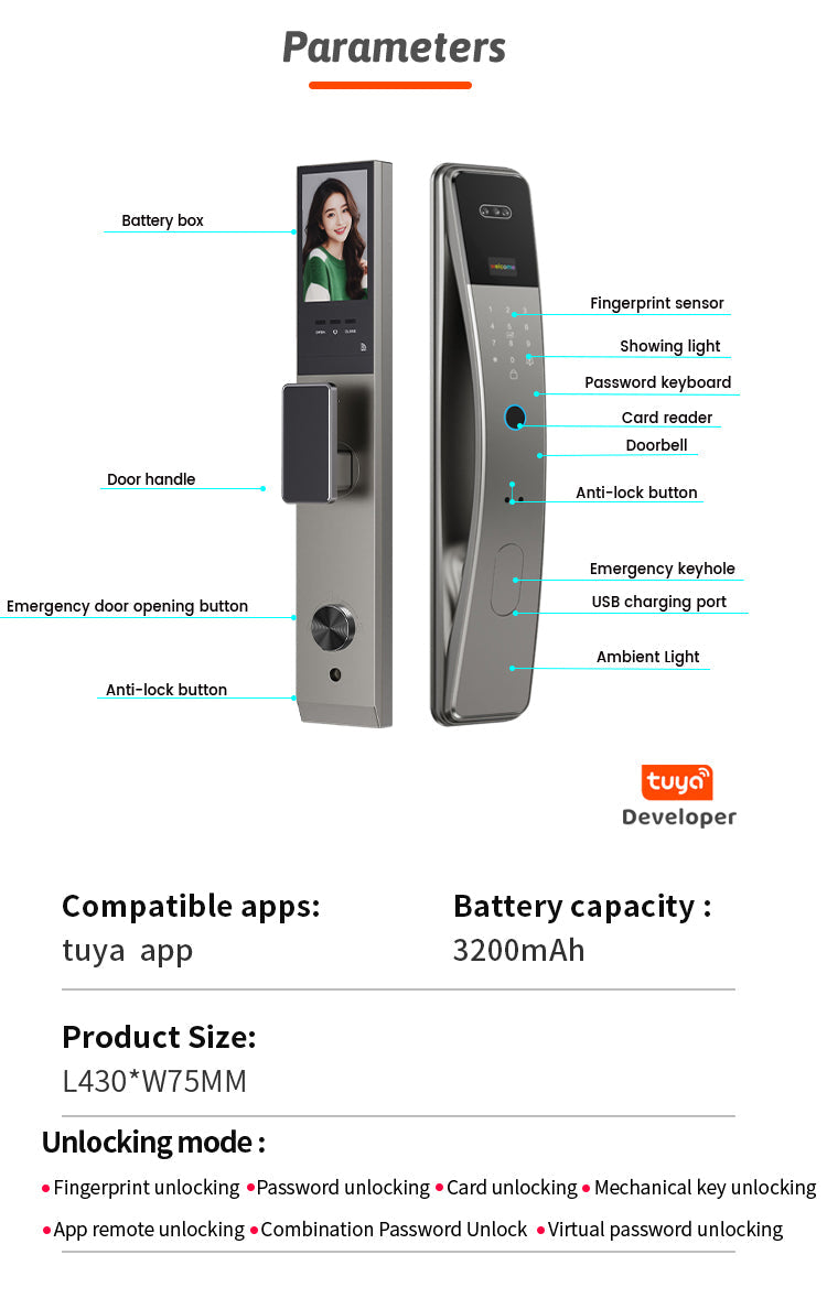 Smart Door Lock Face Recogntion-LWF29P