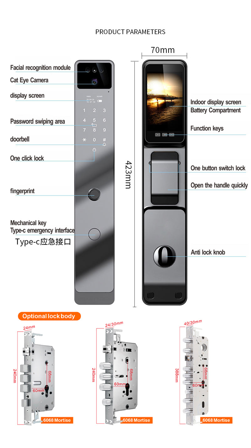 Face id Door Lock-LWF17