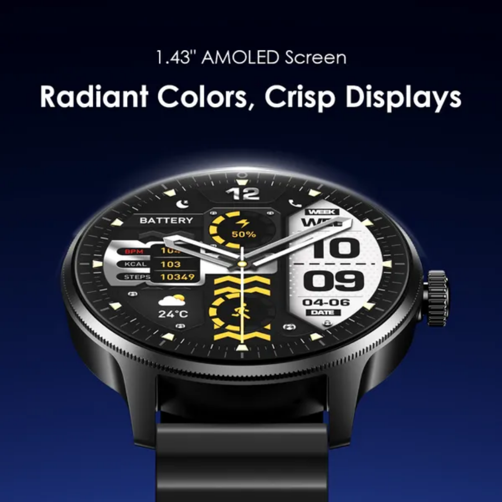 oraimo Watch 5R Pro 1.43" AMOLED 2.5D Floating Interface IP68 Smart Watch
