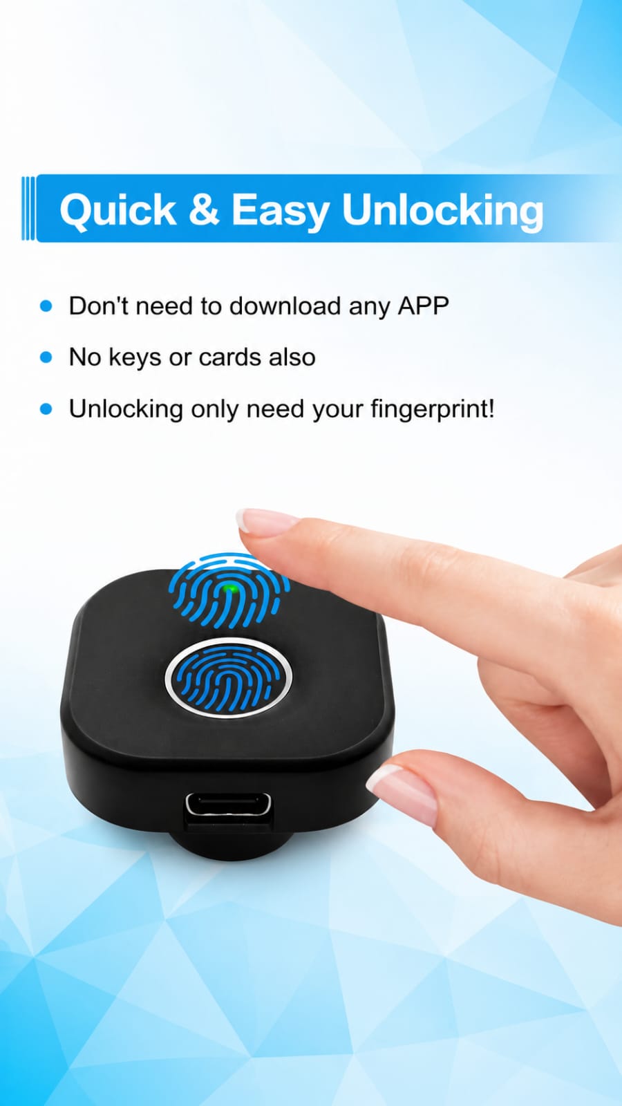 Fingerprint Cabinet Lock, Smart Biometric, Fit for Keyless Hidden File Drawer Wardrobe, Child Safety Electric Fingerprint Lock, DIY Wooden Furniture Privacy for Home Office
