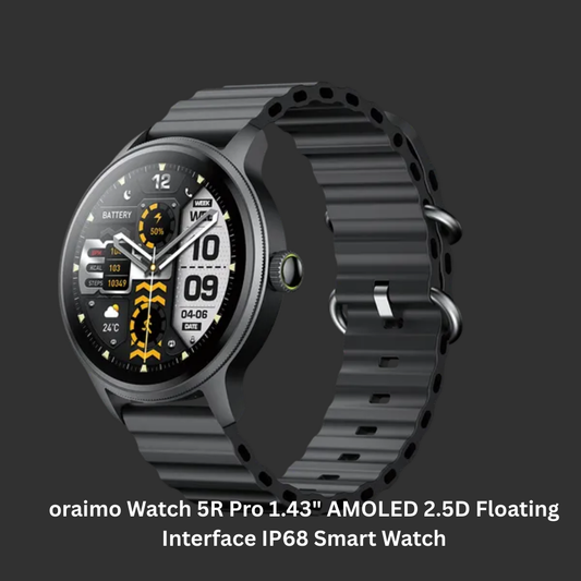 oraimo Watch 5R Pro 1.43" AMOLED 2.5D Floating Interface IP68 Smart Watch