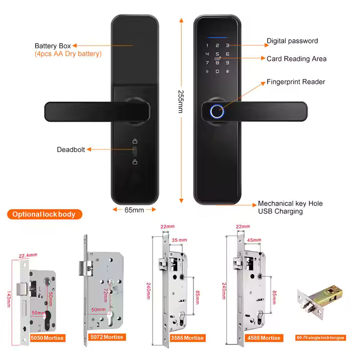 Smart Door Lock with FingerPrint-LWD26
