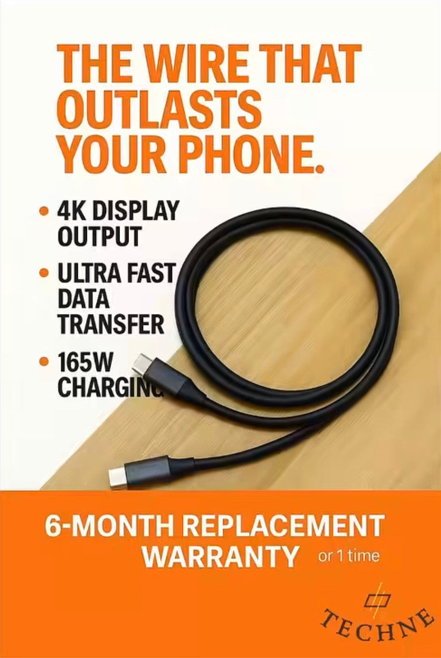 4K USB-C TO USB-C CABLE FOR ANDROID & IPHONE