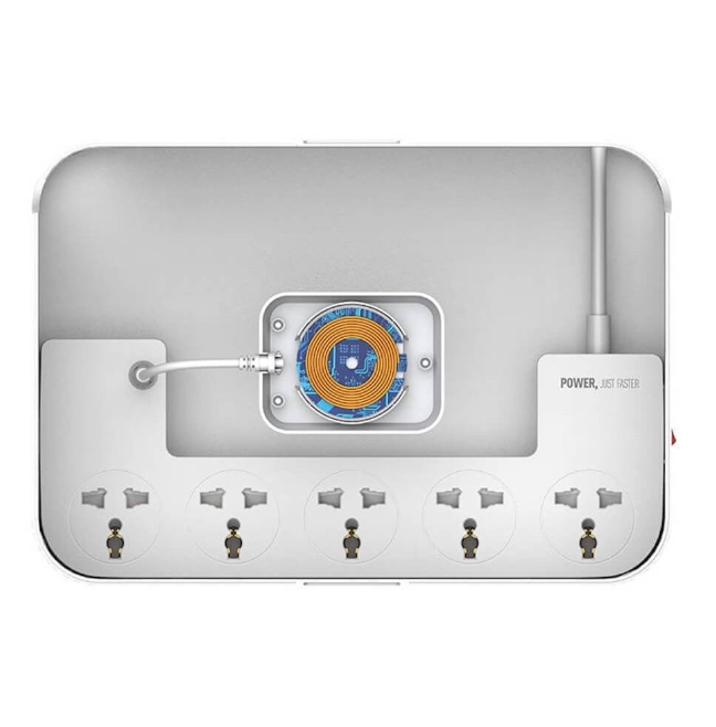 LDNIO SN5310W 15W Wireless 2500W 5Ports Universal Power Socket Management Box