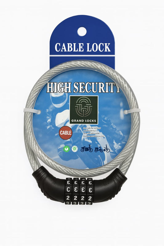 Grand Lock Portable Security 4-Digit Code Bike Lock(Diameter 8mm, Lenth 25").