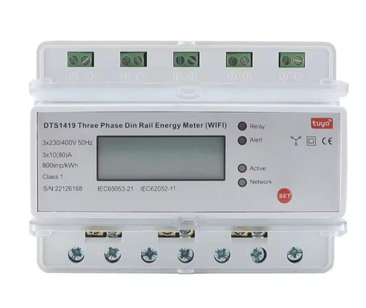 TUYA WIFI Electricity Meter Wireless Three Phase Din Rail Energy Meter Wifi Smart Meter with Remote Control Power Switch