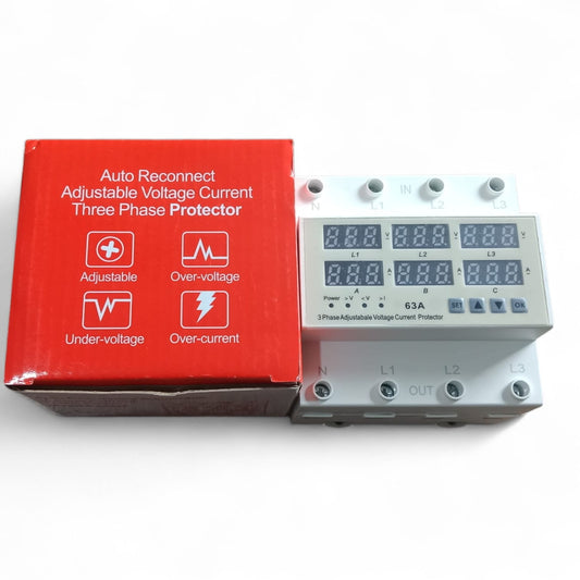 Auto Reconect Adjustable Volatge Current Three Phase Protector