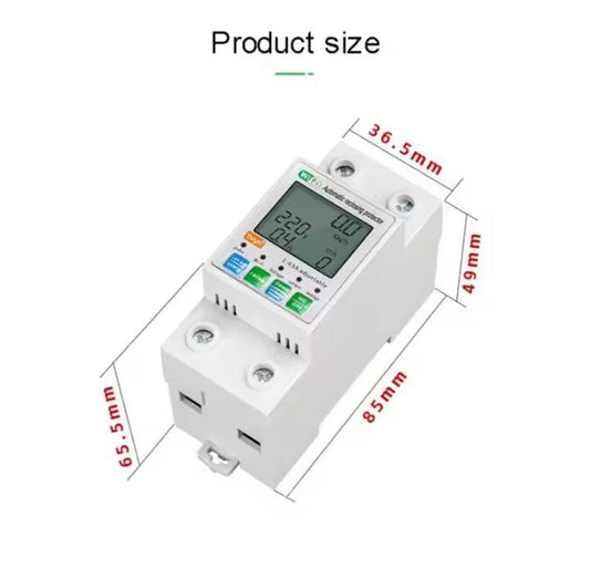 TUYA WiFi Prepaid Meter Smart Meter Power Monitor Smart Circuit Breaker Over Under Voltage Protector 2P 63A leakage protection