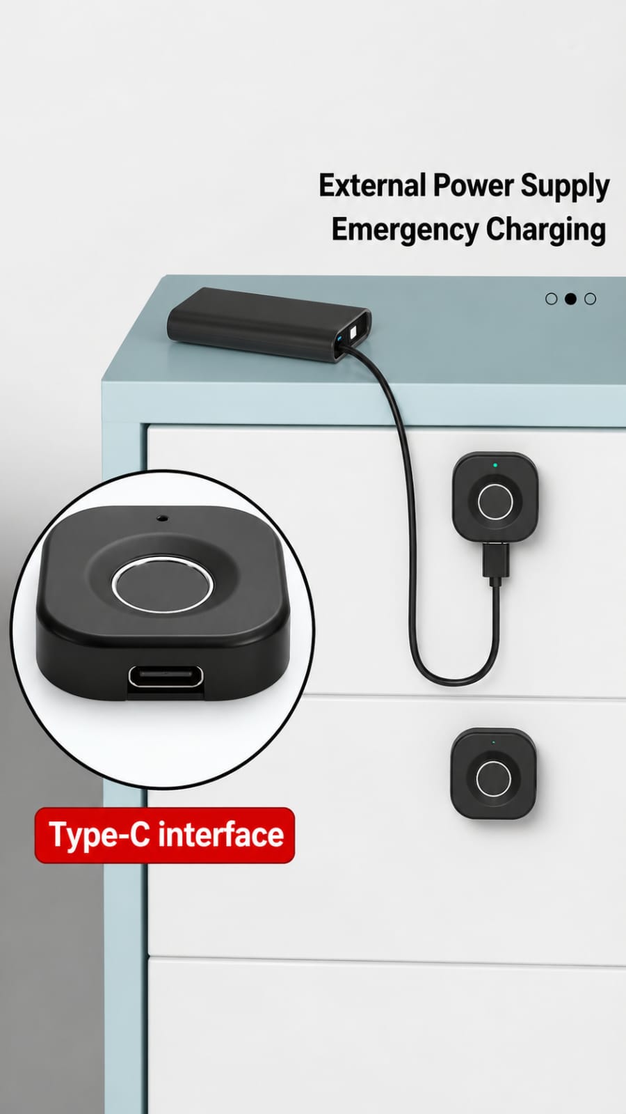 Fingerprint Cabinet Lock, Smart Biometric, Fit for Keyless Hidden File Drawer Wardrobe, Child Safety Electric Fingerprint Lock, DIY Wooden Furniture Privacy for Home Office