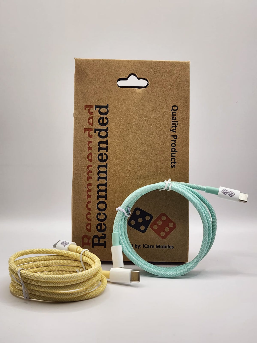 iCare Mobiles "Recommended" Durable Braided Lightning & Type-C Fast Charge Cable