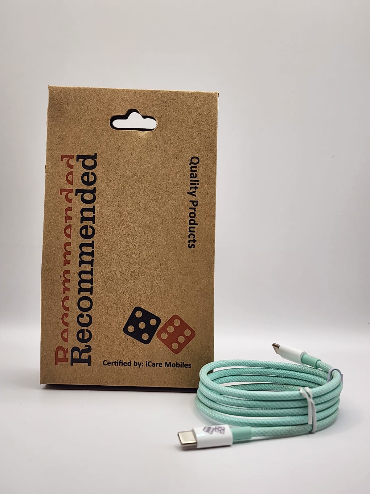 iCare Mobiles "Recommended" Durable Braided Lightning & Type-C Fast Charge Cable