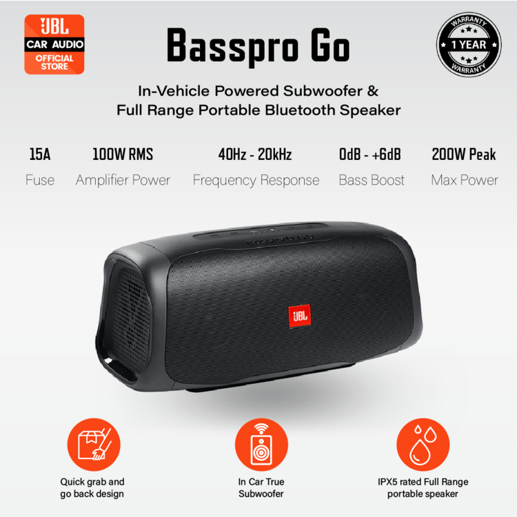 JBL BassPro Go Bluetooth Speaker